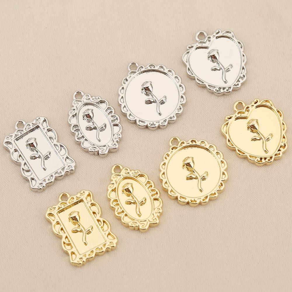 3pcs Copper Synthetic Zirconia Small Flower Pendant for DIY Crafting